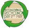 Cardboard Label and Recycle Arrows Symbol for International Recycling Day, Vector Illustration