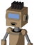 Cardboard Mech With Box Head And Happy Mouth And Large Blue Visor Eye And Pipe Hair
