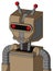 Cardboard Mech With Mechanical Head And Pipes Mouth And Visor Eye And Double Led Antenna