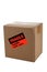 Cardboard moving box with a fragile sticker