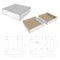 Cardboard Packaging Internal measurement 34x32x9cm and Die-cut Pattern.