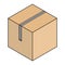 Cardboard Packing Box Line Drawing Vector