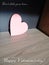 Cardboard pink heart in a box for Valentine`s Day