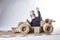 Cardboard racing car