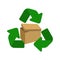 Cardboard recycle symbol.