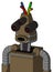 Cardboard Robot With Cone Head And Round Mouth And Three-Eyed And Wire Hair