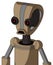 Cardboard Robot With Droid Head And Sad Mouth And Black Glowing Red Eyes