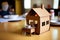 cardboard toy cozy tiny house on table