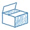 Cardboard Transportation Box Packaging doodle icon hand drawn illustration