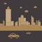 Cardboard urban city background vector