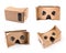 cardboard virtual reality glasses for smartphones isolated on white