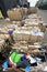 Cardboard and waste paper is collected and packaged for recycling. Cardboard is bundled into bales. Urban Recycling and storage