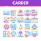 Carder Hacker Collection Elements Icons Set Vector