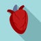 Cardiac human heart icon, flat style