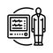 cardiac monitor technician line icon vector illustration