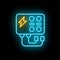 Cardiac surgeon device icon neon vector