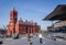 Cardiff Bay with Pierhead and The Senedd in a sunny day.