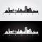 Cardiff skyline and landmarks silhouette