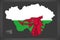 Cardiff Wales map with Welsh national flag