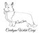 Cardigan Welsh corgi dog coloring
