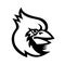 Cardinal Bird Head Mascot Black and White