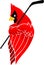 Cardinal Bird Hockey Mascot