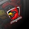 Cardinal bird mascot e sport logo design