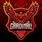 Cardinal bird mascot. esport logo design