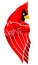 Cardinal Bird Mascot Side View