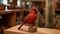 Cardinal Look Bird Resin Sculpture For Natural Home Decor