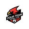 Cardinal mascot for a football team logo.