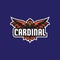 Cardinal mascot vector e sport logo template