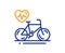 Cardio bike training line icon. Bicycle exercise sign. Vector