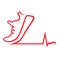 Cardio running shoe symbol on white backdrop