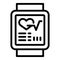 Cardio smartwatch icon outline vector. Sport training