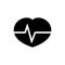 A cardiogram. Black Heartbeat icon symbol