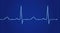 Cardiogram cardiograph oscilloscope blue screen. Heartbeat line. Vector illustration