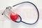 Cardiogram medical stethoscope Heart on white background