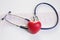 Cardiogram medical stethoscope Heart on white background