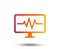 Cardiogram monitoring sign icon. Heart beats.