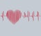 Cardiogram pulse trace and heart concept for cardiovascular medical exam.