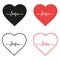 Cardiogram vector icon set, heart diagnosis report vector illustration sign collection. medical symbol.