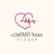 Cardiography heart beat with love logo design inspiration