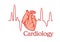 Cardiology concept with an ECG and heart