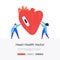 Cardiology department flat vector landing page template