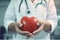 cardiology hand hospital medicine heart care person doctor health concept. Generative AI.