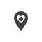 Cardiology hospital location pin vector icon