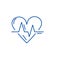 Cardiology line icon concept. Cardiology flat  vector symbol, sign, outline illustration.