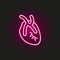 Cardiology neon style icon. Simple thin line, outline  of medical icons for ui and ux, website or mobile application