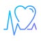 Cardiology pixel perfect gradient linear vector icon